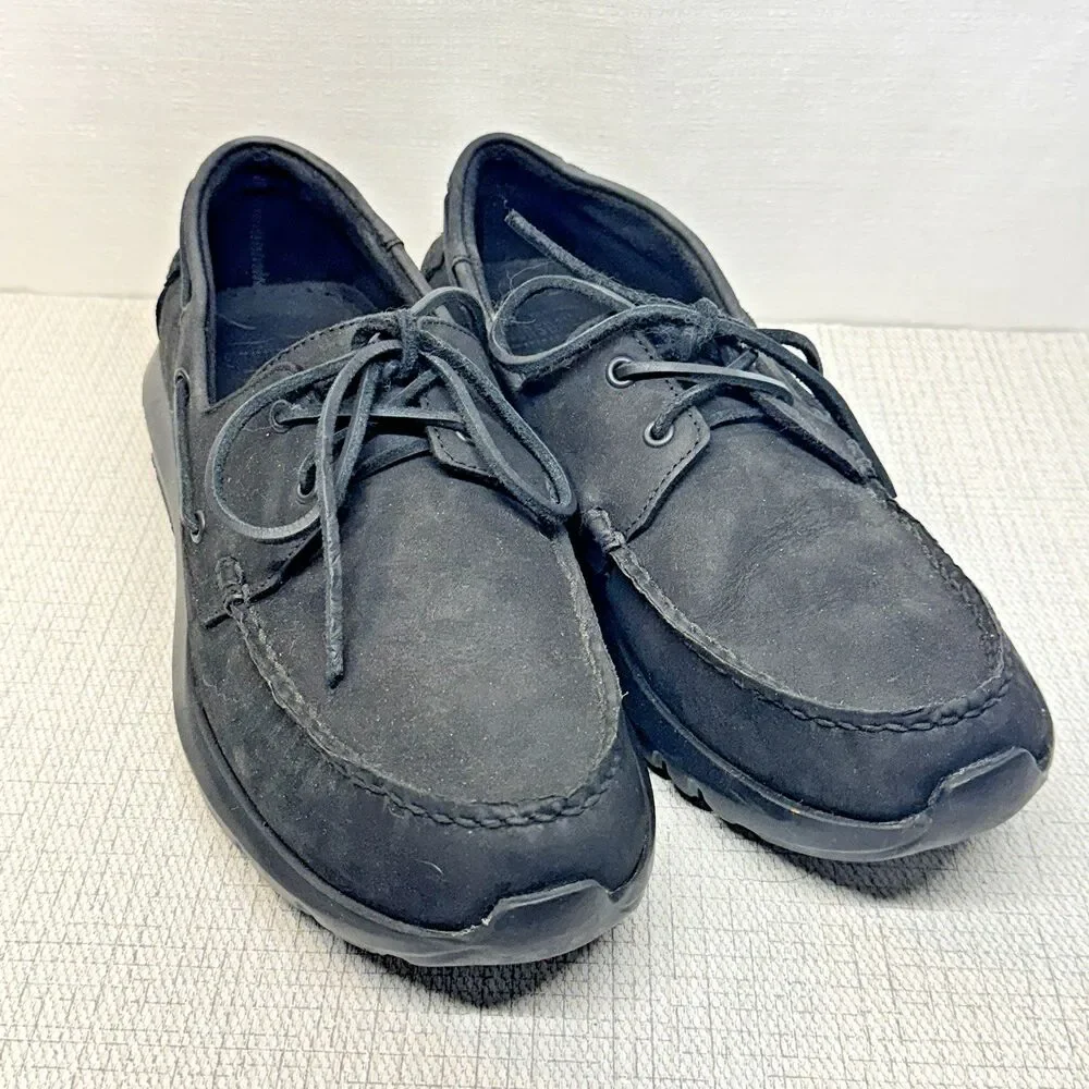 Thursday Boot Co Boat Shoes Mens Black Matte Leather Extralight Gorpcore Preppy‎